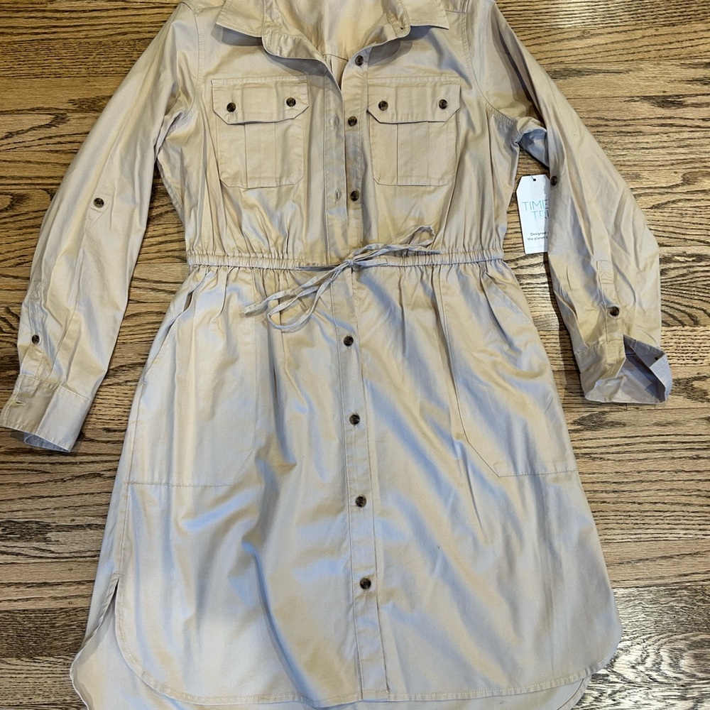 Time and Tru Light Tan Shirt Dress